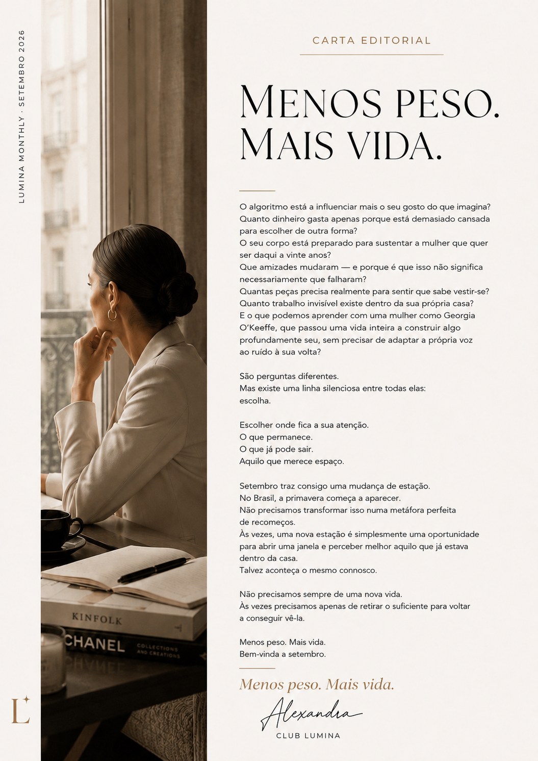 Carta editorial — Menos peso. Mais vida.